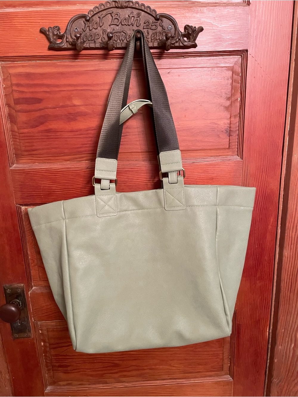 Free People Ventura Vegan Tote Bag in Sage Green - Picture 4 of 10